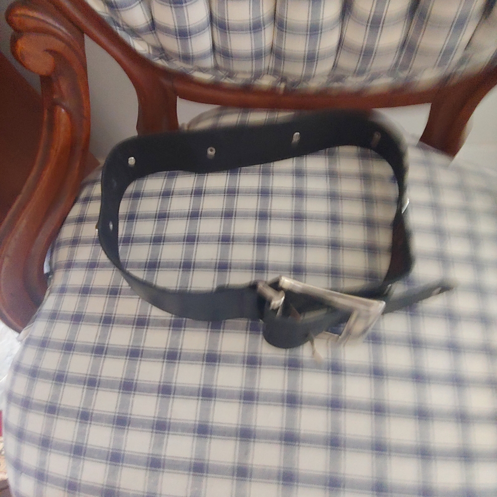 Elegant Black Leather Belt